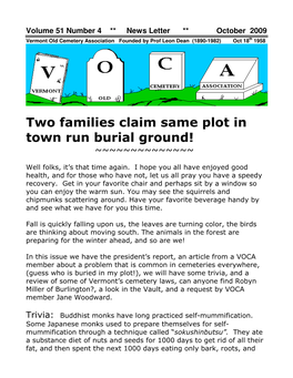 Two Families Claim Same Plot in Town Run Burial Ground! ~~~~~~~~~~~~~~