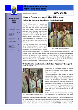 News from Around the Diocese July 2016