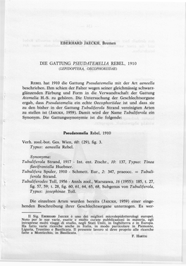 DIE GATTUNG PSEUDATEMELIA REBEL, 1910 (LEPIDOPTERA, Oecophoriidael