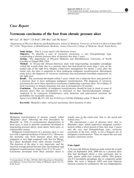 Verrucous Carcinoma of the Foot from Chronic Pressure Ulcer