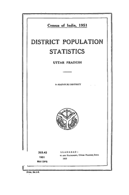 District Population Statistics, 9-Mainpuri, Uttar Pradesh