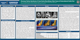 Peroneus Tertius Syndrome: a Case Series Describing a Rare Cause of Anterolateral Ankle Pain Kelli L