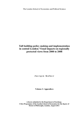 Tall Building Policy Making and Implementation in Central London: Visual Impacts on Regionally Protected Views from 2000 to 2008