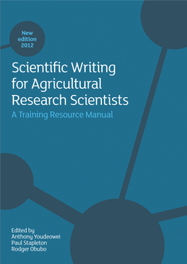 Scientific Writing for Agricultural Research Scientists Research Agricultural for Writing Scientific