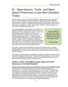 Open Spaces, Trails, and Open Space Protection in the Mid-Columbia Today