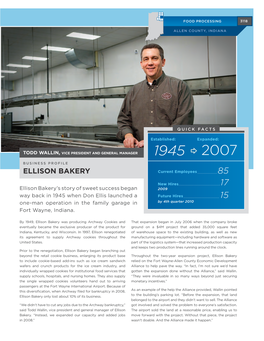 ELLISON BAKERY 85 Source: 2008 OES Data, in Department of Workforce Development  the Purdue Extension Services, with Offices in Every County in New Hires