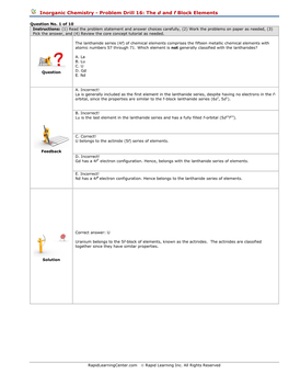 Chemistry Problem Solving Drill