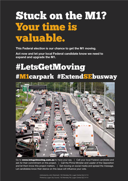 Stuck on the M1? Your Time Is Valuable. This Federal Election Is Our Chance to Get the M1 Moving