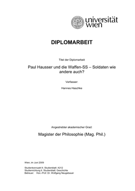 Diplomarbeit