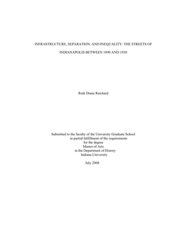 The Streets of Indianapolis Between 1890 and 1930