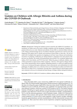 Updates on Children with Allergic Rhinitis and Asthma During the COVID-19 Outbreak