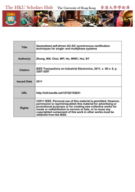 Title Generalized Self-Driven AC-DC Synchronous Rectification