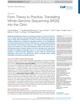 From Theory to Practice: Translating Whole-Genome Sequencing (WGS) Into the Clinic