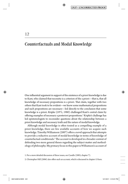 Counterfactuals and Modal Knowledge