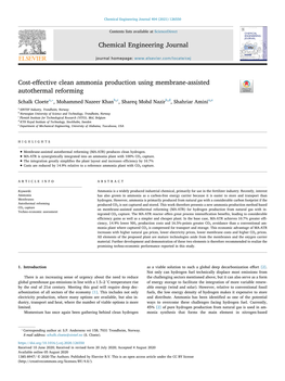 Cost-Effective Clean Ammonia Production Using Membrane