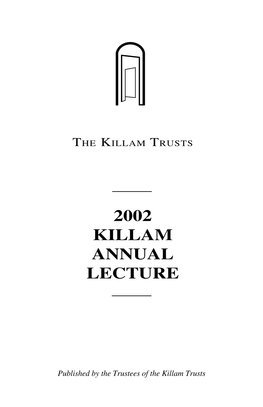 2002 Killam Annual Lecture