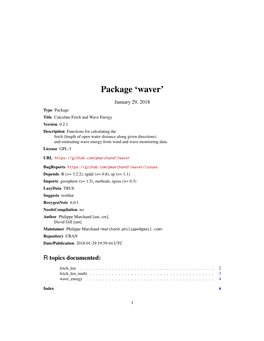 Package 'Waver'