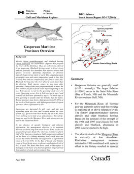 Gaspereau Maritime Provinces Overview