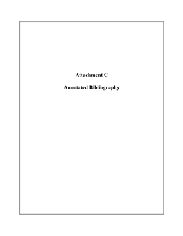 Attachment C Annotated Bibliography