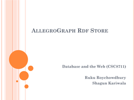Allegrograph Rdf Store