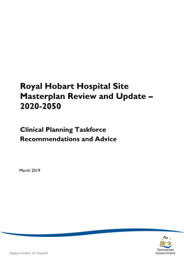 Royal Hobart Hospital Site Masterplan Review and Update – 2020-2050