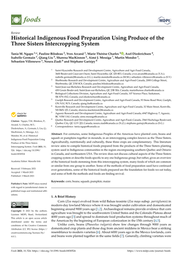 Historical Indigenous Food Preparation Using Produce of the Three Sisters Intercropping System