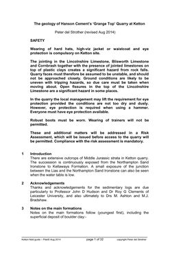 Geology of Ketton Quarry