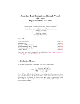 Adaptive Text Recognition Through Visual Matching Supplementary Material