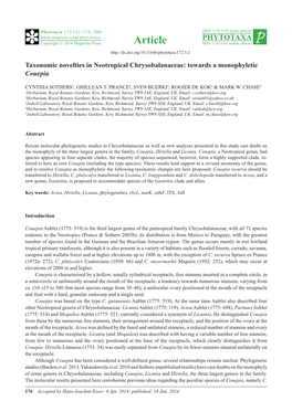 Taxonomic Novelties in Neotropical Chrysobalanaceae: Towards a Monophyletic Couepia