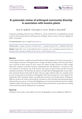 A Systematic Review of Arthropod Community Diversity in Association with Invasive Plants