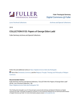 Papers of George Eldon Ladd