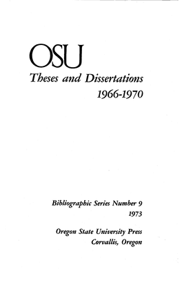 Theses and Dissertations 1966-1970