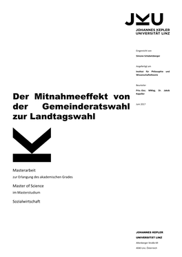 Der Mitnahmeeffekt Von Der Gemeinderatswahl Zur Landtagswahl Ist Sehr Gering