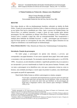 Sociedade Brasileira De Estudos Interdisciplinares Da Comunicação XXXVI Congresso Brasileiro De Ciências Da Comunicação – Manaus, AM – 4 a 7/9/2013