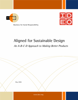 Aligned for Sustainable Design an A-B-C-D Approach to Making Better Products