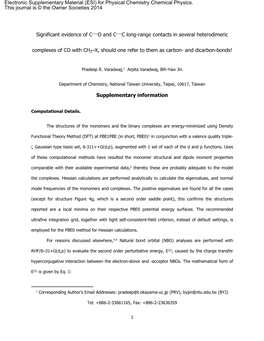 C Long-Range Contacts in Several Heterodimeric Complexes of CO