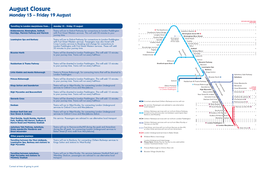 August Closure Monday 15 – Friday 19 August