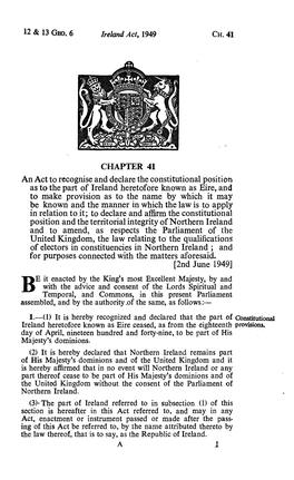 Ireland Act, 1949 CH