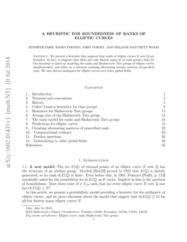 A Heuristic for Boundedness of Ranks of Elliptic Curves