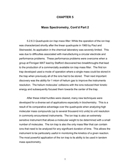 CHAPTER 5 Mass Spectrometry, Cont'd Part 2