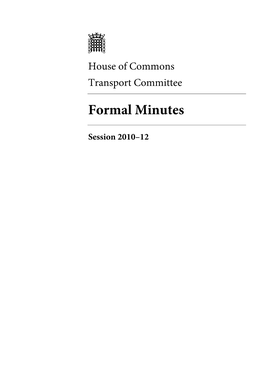 Formal Minutes