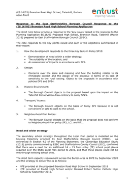 (ES.16/03) Branston Road High School, Tatenhill, Burton- Upon-Trent