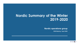 Nordic Summary of the Winter 2019-2020