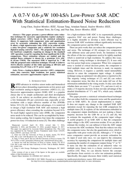 A 0.7-V 0.6-Μw 100-Ks/S Low-Power SAR ADC with Statistical