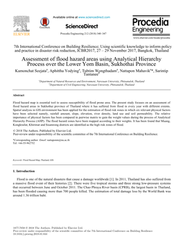 Assessment of Flood Hazard Areas Using Analytical Hierarchy Process