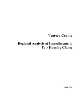 Draft Ventura County Regional Analysis to Fair Housing Choice-April 2010