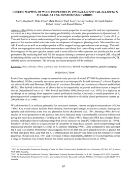 Genetic Mapping of Wood Properties in a Pinus Elliottii Var