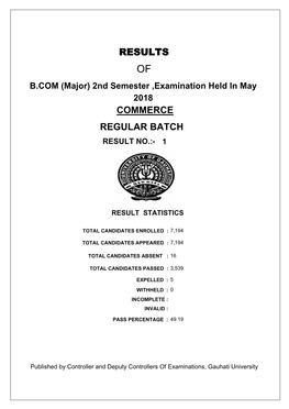 Results Commerce Regular Batch