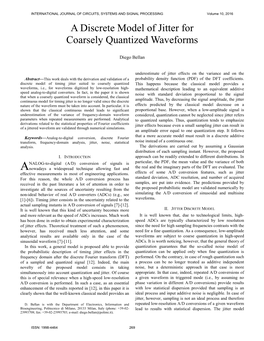 A Discrete Model of Jitter for Coarsely Quantized Waveforms