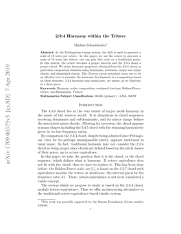 Arxiv:1709.00375V3 [Cs.SD] 7 Apr 2019 Not ﬁt with the Chord, Then We Have to Replace It